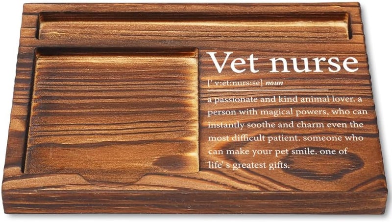 CWGOTC Vet Nurse Gifts for Women, Wooden Sticky Note Pad Holder Desk Decor, Veterinary Nurse Appreciation Gifts, Vet Tech Graduation Birthday Gifts, Animal Clinic Office Gift for Her YCB62 - Image 1